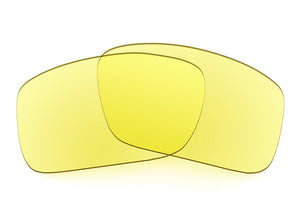 Two Tracer Yellow Sunglass lenses laid on top of each other.